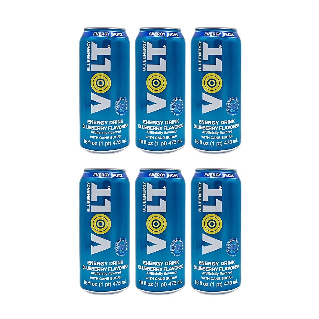 VOLT Energy Drink – Dark Energy Berries, Blue Energy Blueberries & Yellow Energy Guarana (12 fl oz & 16 fl oz, Multiple Packs)
