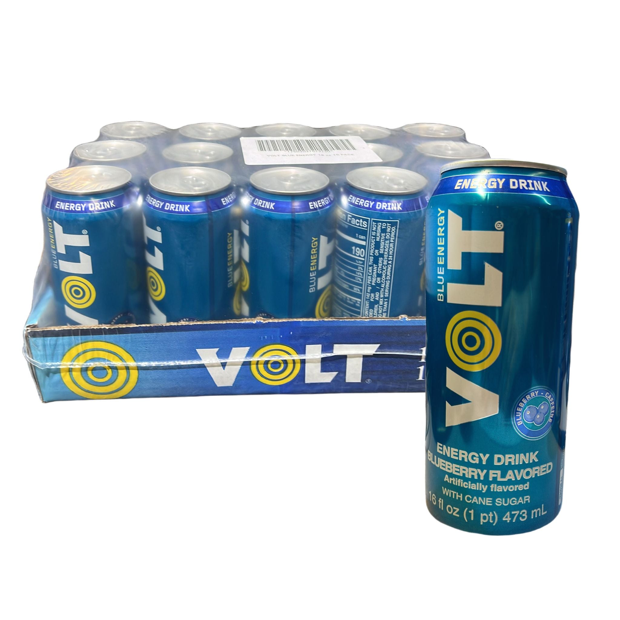 VOLT Energy Drink – Dark Energy Berries, Blue Energy Blueberries & Yellow Energy Guarana (12 fl oz & 16 fl oz, Multiple Packs)