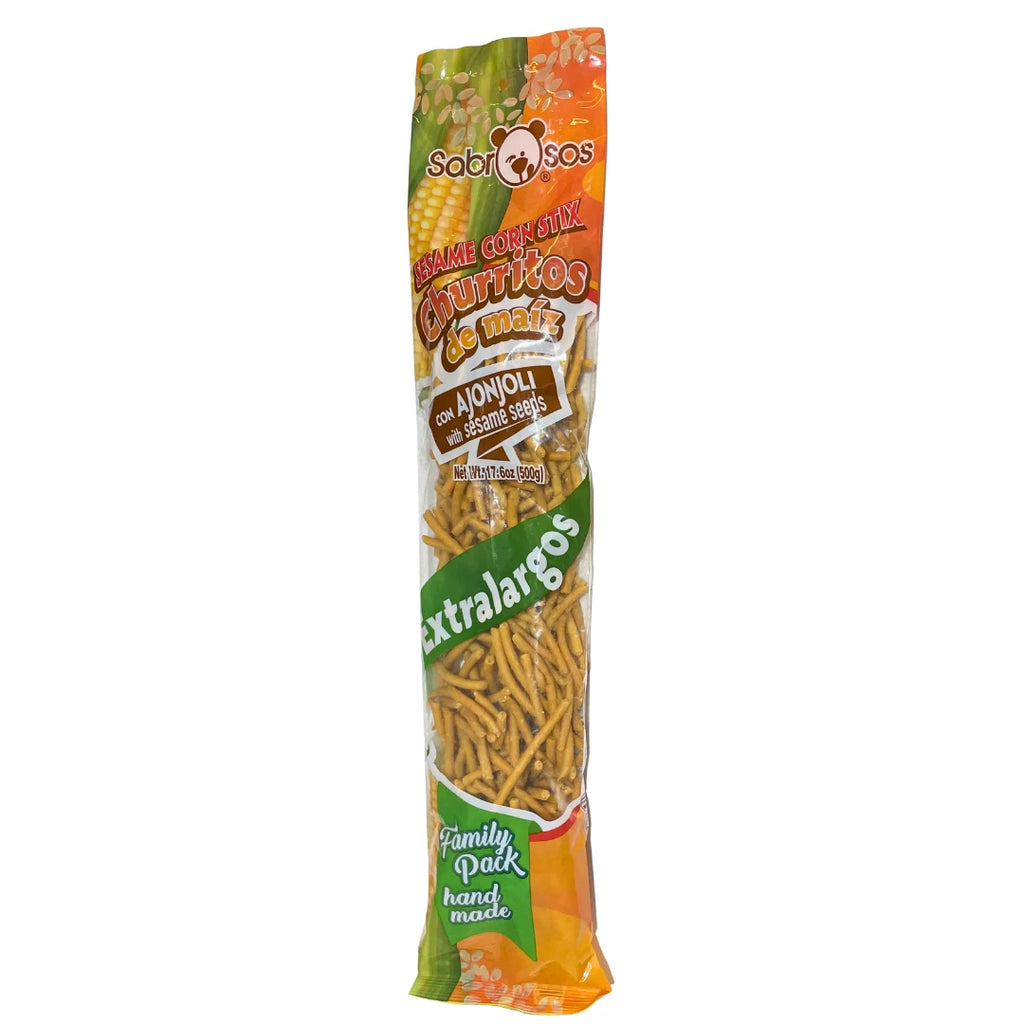 Sabrosos Churritos de Maiz con Ajonjoli  Sesame Corn Sticks - 2Pack
